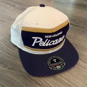 Mitchell & Ness New Orleans Pelicans Acrylic Wool Blue and White Snapback Hat